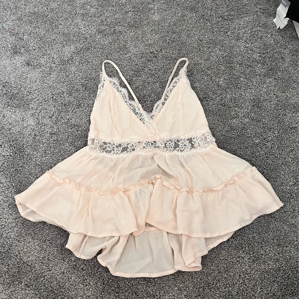 Cream Flowy Tank Top